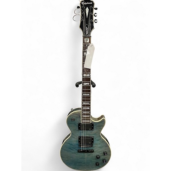 Used Epiphone Prophecy Les Paul Custom Plus Turquoise Solid Body Electric Guitar
