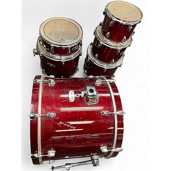 Used Mapex 6 Piece 6 Piece Pro Chrome Red Drum Kit