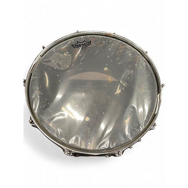 Used Herch 14X8 Herch Limited Edition Engraved Steel Custom 14x8 Snare Drum Black and Silver Drum