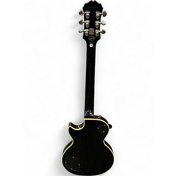 Used Epiphone Les Paul Custom Black and Silver Solid Body Electric Guitar
