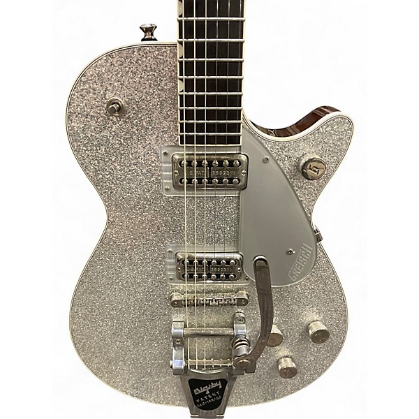 Used 2018 Gretsch Guitars G6192T-PE Player's Edition Silver Sparkle Hollow Body Electric Guitar
