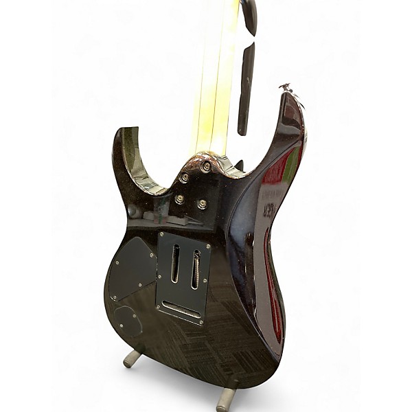 Used Ibanez RG1570 RG Series Metallic Black Solid Body Electric Guitar