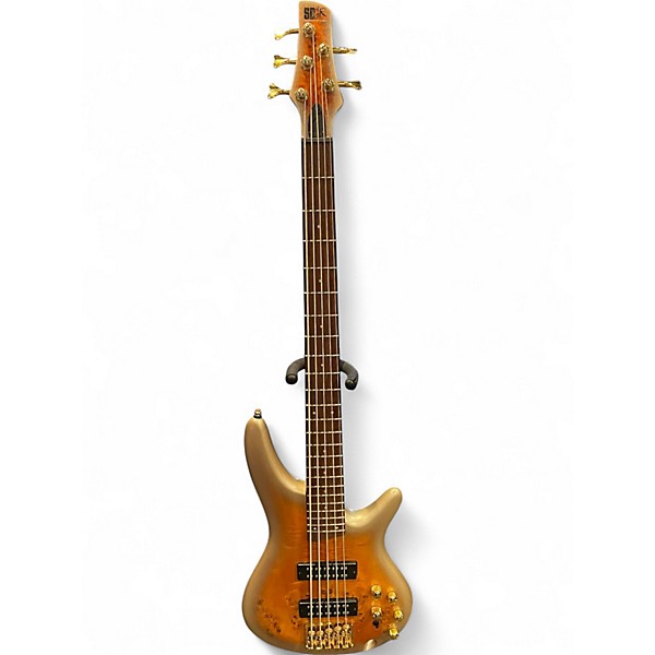 Used Ibanez SR405EPBDXMGU 5 String Mars gold Electric Bass Guitar