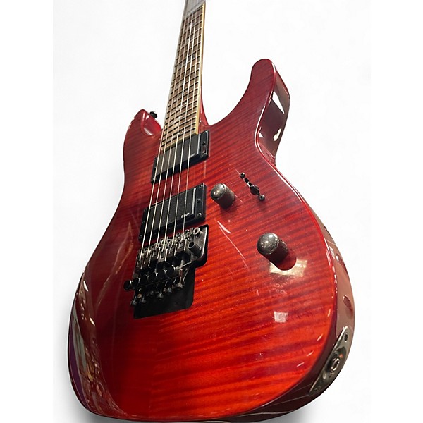 Used ESP LTD M200FM RED TRANS FLAME Solid Body Electric Guitar