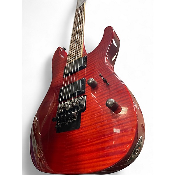 Used ESP LTD M200FM RED TRANS FLAME Solid Body Electric Guitar