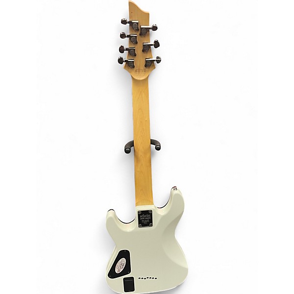 Used Schecter Guitar Research Demon 7 String White Solid Body Electric Guitar