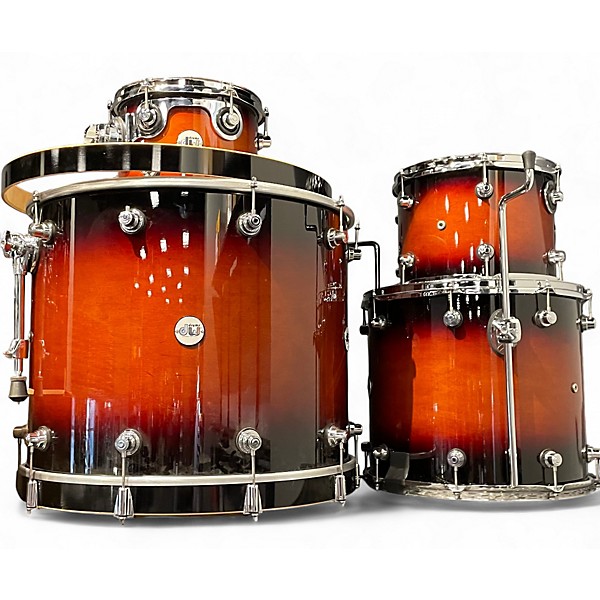 Used DW 4 Piece Design Series 4 Piece Tobacco Sunburst Drum Kit