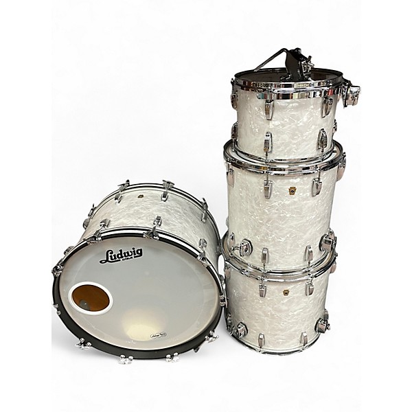 Used Ludwig 5 Piece Legacy Mahogany White Marine Pearl Drum Kit