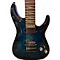 Used 2022 Schecter Guitar Research Elite Omen 7 Blue Sunburst Solid Body Electric Guitar