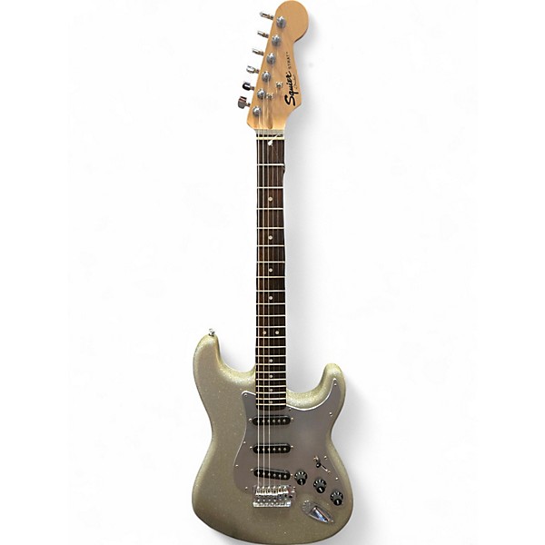 Used Miscellaneous PARTSCASTER Silver Sparkle Solid Body Electric Guitar