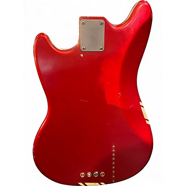 Used 2022 Nash Guitars MB63 Candy Apple Red W/ WHT racing stripe Electric Bass Guitar