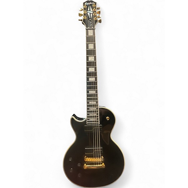 Used Epiphone Matt Heafy Les Paul Custom 7 Left Handed Ebony Electric Guitar