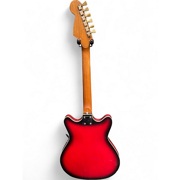 Used Kingston Model 3 Crimson Red Burst Hollow Body Electric Guitar