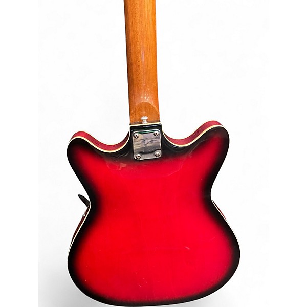Used Kingston Model 3 Crimson Red Burst Hollow Body Electric Guitar