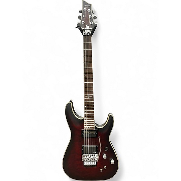 Used Schecter Guitar Research C-1 Platinum FR S Satin Crimson Red Burst Solid Body Electric Guitar