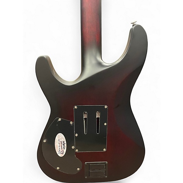 Used Schecter Guitar Research C-1 Platinum FR S Satin Crimson Red Burst Solid Body Electric Guitar