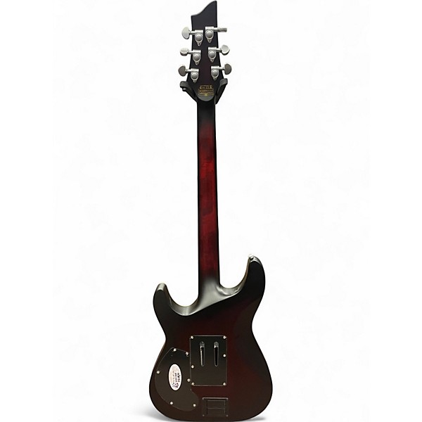 Used Schecter Guitar Research C-1 Platinum FR S Satin Crimson Red Burst Solid Body Electric Guitar