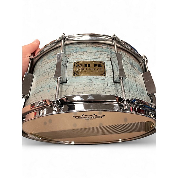 Used Pork Pie 14in Weathered Barn Blue Snare Weathered Barn Blue Drum