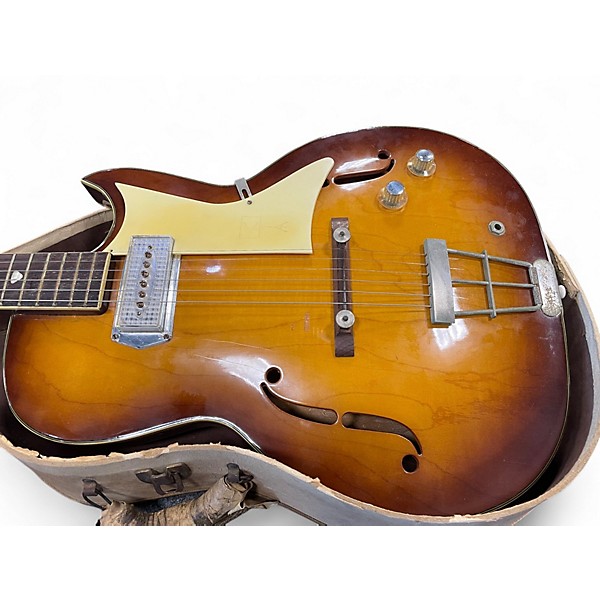 Vintage 1970s Kay K580 2 Color Sunburst Hollow Body Electric Guitar