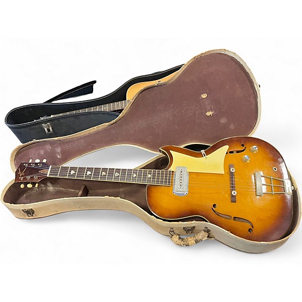 Vintage 1970s Kay K580 2 Color Sunburst Hollow Body Electric Guitar