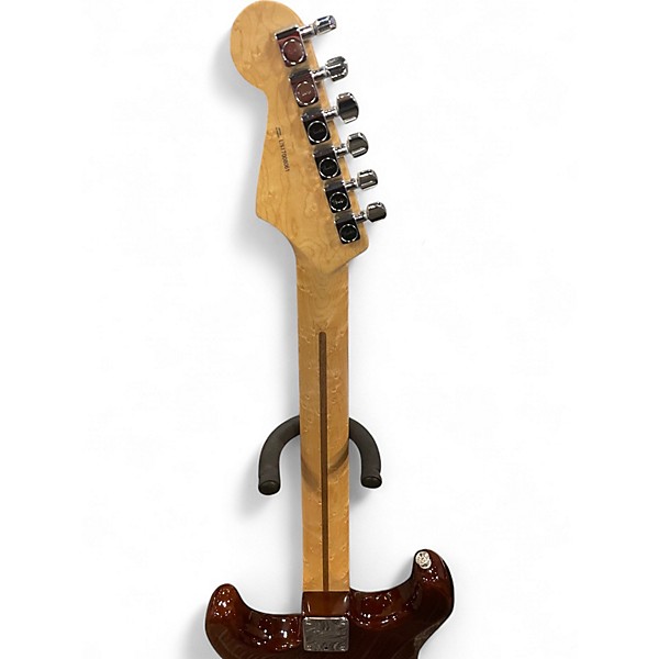 Used Fender Exotic Series Shedua Top Stratocaster Sunburst Solid Body Electric Guitar