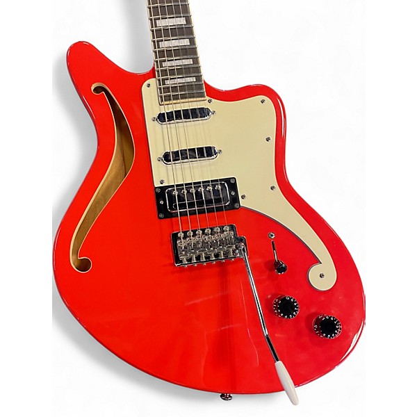 Used D'Angelico Premier Series Bedford SH Limited-Edition Fiesta Red Hollow Body Electric Guitar