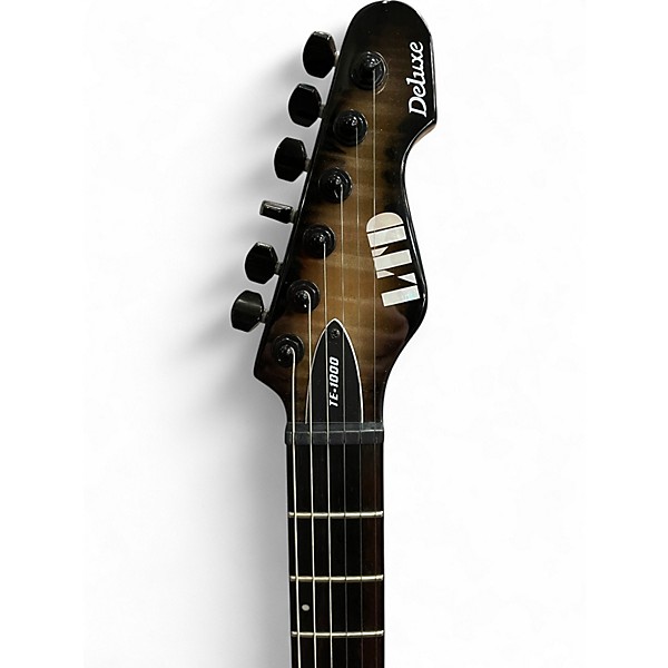 Used ESP LTD TE-1000 DELUXE BLACK NATURAL BURST Solid Body Electric Guitar