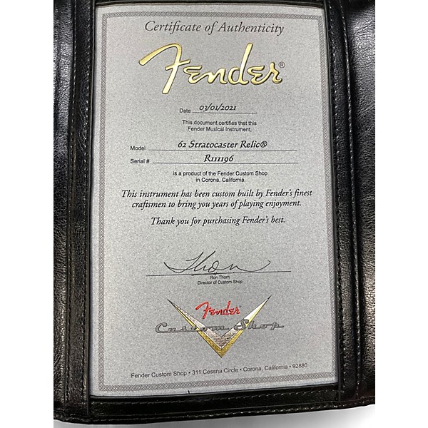 Used Fender CUSTOM SHOP 62 RELIC Sonic Blue Solid Body Electric Guitar