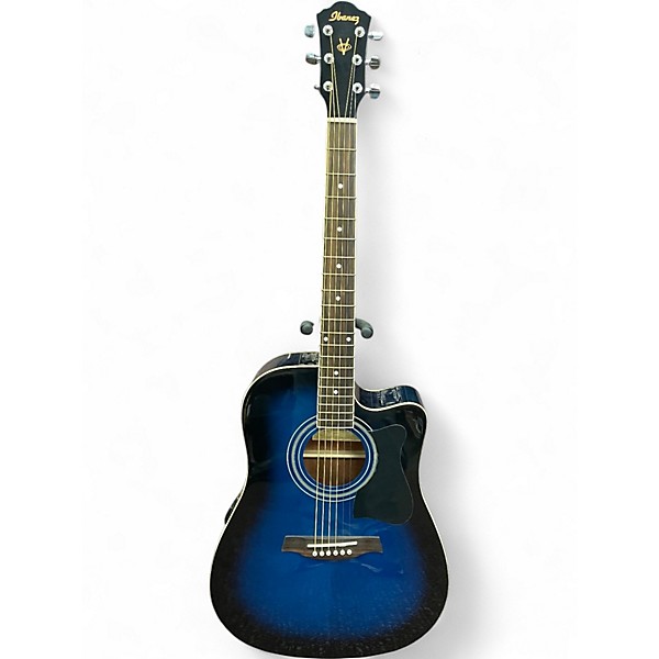 Used Ibanez V70CE trans blue burst Acoustic Electric Guitar