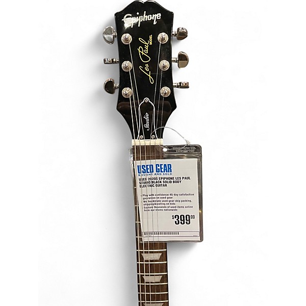 Used 2020s Epiphone Les Paul Studio Black Solid Body Electric Guitar