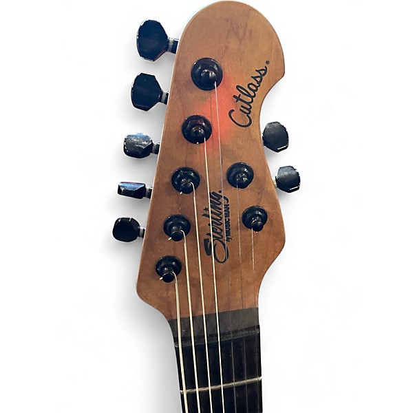 Used Sterling by Music Man JASON RICHARDSON CUTLASS 7 STRING DARK SCARLET BURST SATIN Solid Body Electric Guitar