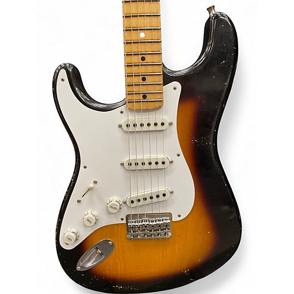 Used 2020 Fender 1955 Strat Journeyman LHR 2 Tone Sunburst Solid Body Electric Guitar