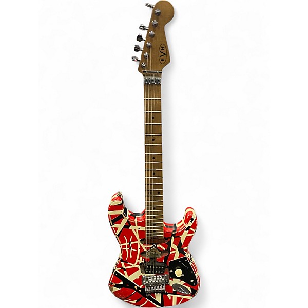 Used EVH Striped Series Frankie STRIPED-RED/WHITE/BLACK Solid Body Electric Guitar