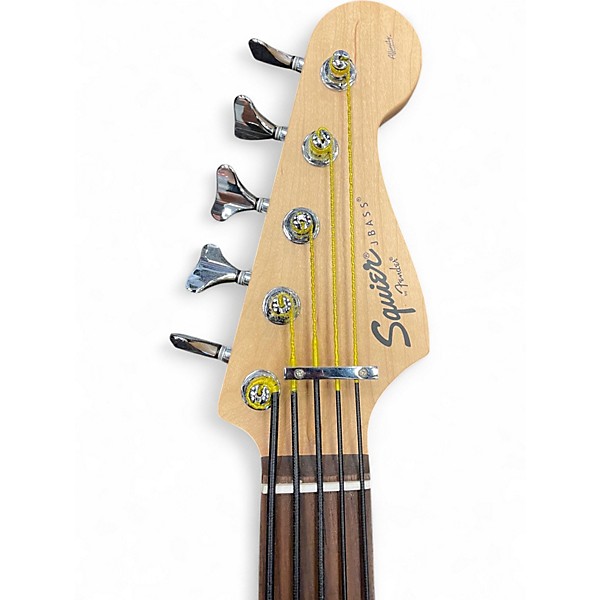 Used Squier jazz bass 5 string 3 Tone Sunburst Electric Bass Guitar