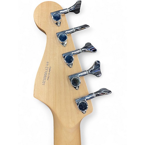 Used Squier jazz bass 5 string 3 Tone Sunburst Electric Bass Guitar