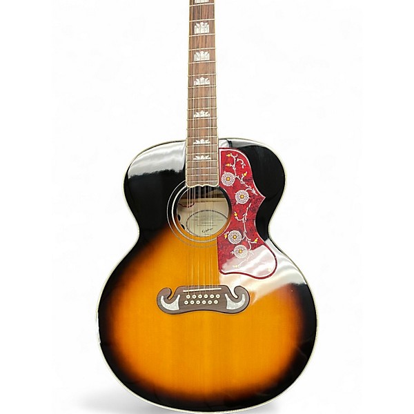 Used Epiphone J200 2 Color Sunburst 12 String Acoustic Electric Guitar