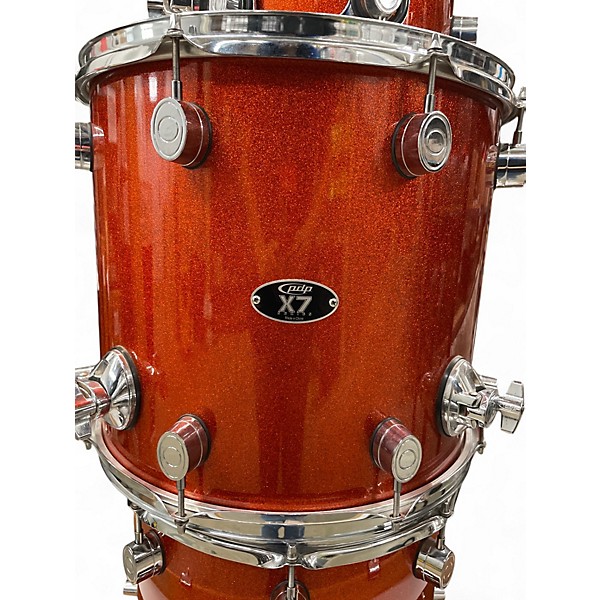 Used PDP by DW 7 Piece X7 Metallic Orange Drum Kit