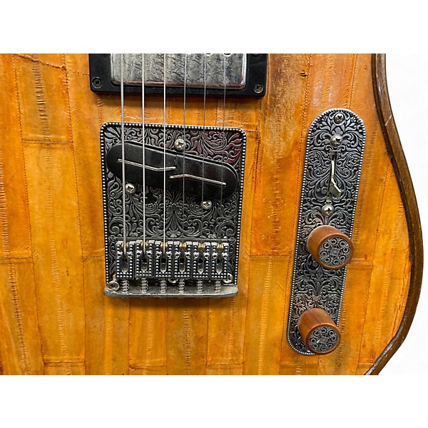 Used Walla Walla custom bamboo Natural Hollow Body Electric Guitar