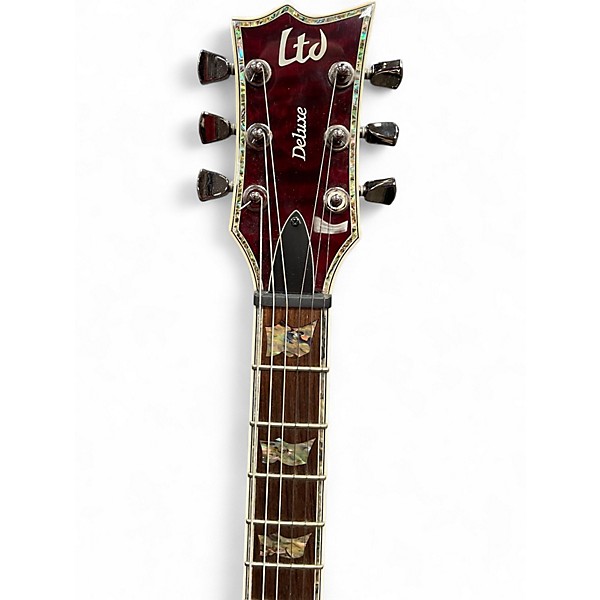 Used ESP LTD EC1000qm Red Solid Body Electric Guitar