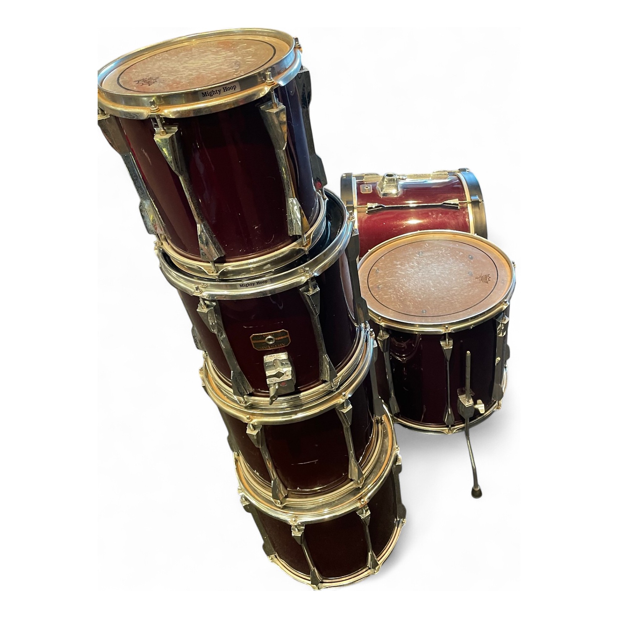 Vintage 1980s TAMA 6 Piece ArtStar ES Chrome Red Drum Kit Chrome