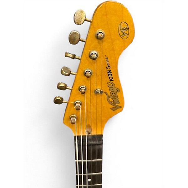 Used Vintage Icon Series V6 Distressed Solid Body Electric Guitar