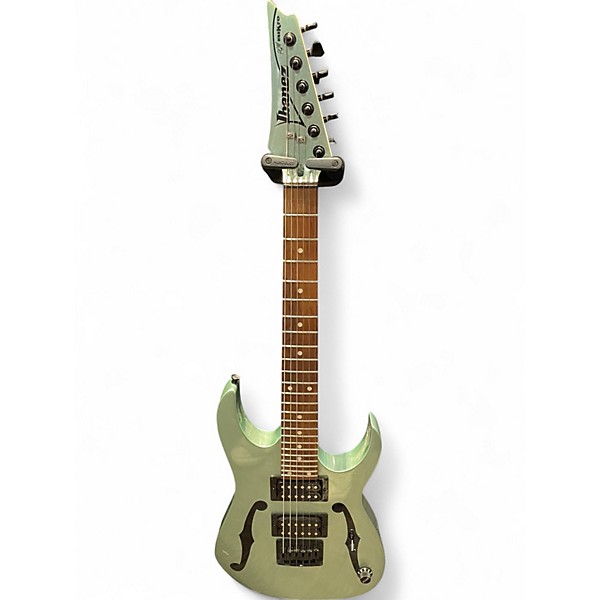 Used Ibanez PGMM21 Metallic Light Green Solid Body Electric Guitar