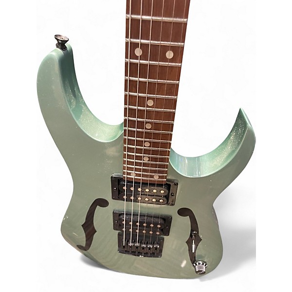 Used Ibanez PGMM21 Metallic Light Green Solid Body Electric Guitar