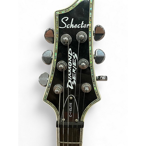 Used Schecter Guitar Research C-1 ELITE DIAMOND SERIES Black Solid Body Electric Guitar