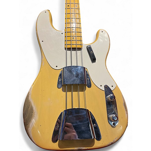 Used Fender 55 P BASS HEAVY RELIC NOCASTER BLONDE Electric Bass Guitar