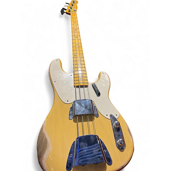 Used Fender 55 P BASS HEAVY RELIC NOCASTER BLONDE Electric Bass Guitar