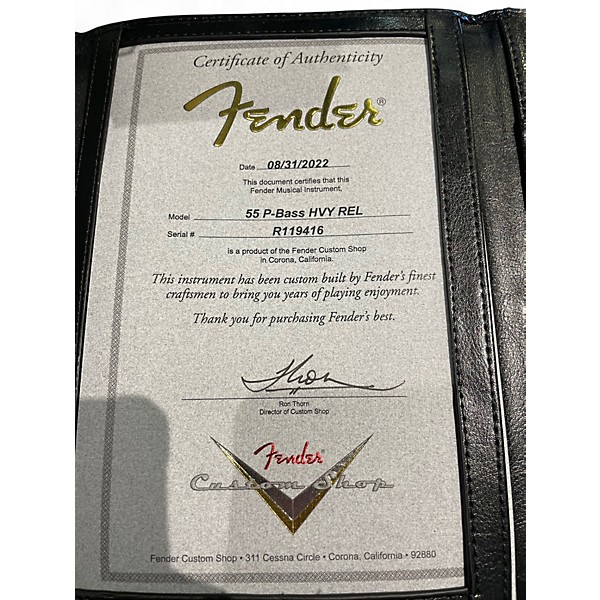 Used Fender 55 P BASS HEAVY RELIC NOCASTER BLONDE Electric Bass Guitar