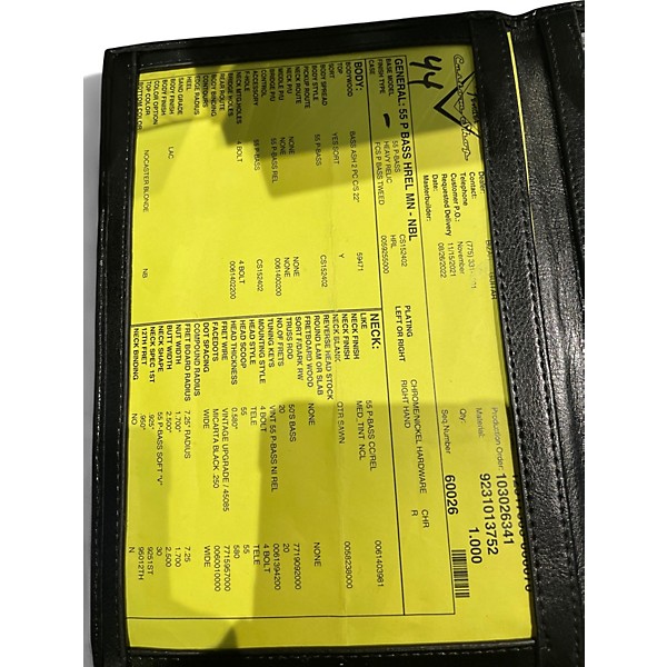 Used Fender 55 P BASS HEAVY RELIC NOCASTER BLONDE Electric Bass Guitar