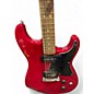 Used Squier Paranormal Strat-O-Sonic Crimson Red Transparent Solid Body Electric Guitar