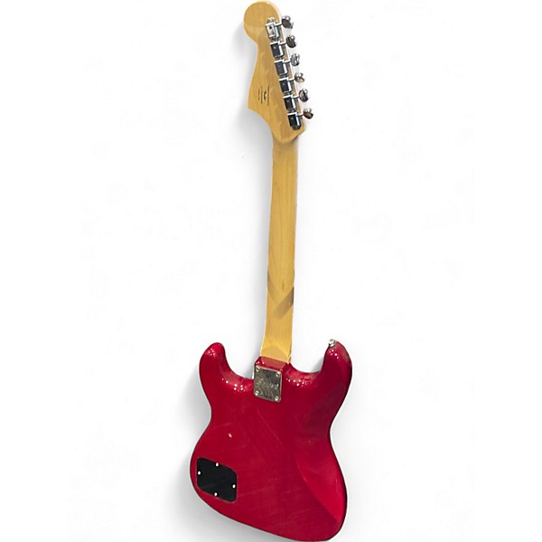 Used Squier Paranormal Strat-O-Sonic Crimson Red Transparent Solid Body Electric Guitar
